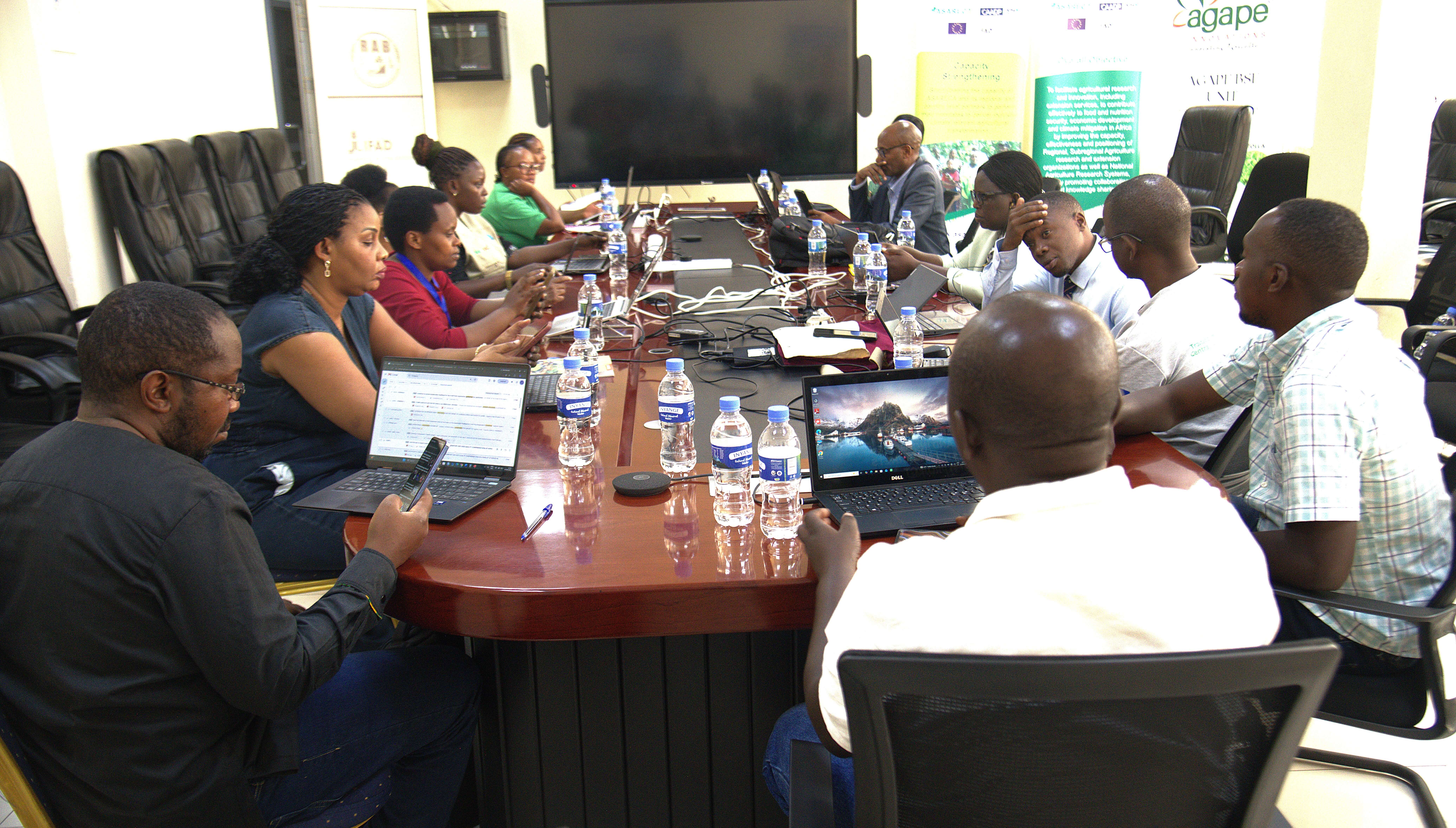 Training and sensitization session on dissemination and adoption of Azolla technologies in Kigali, Rwanda.